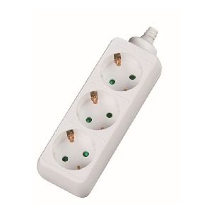 Dexlan 994904 Dexlan Steckdosenleiste 3-fach, Anschlussleitung 4,0 m, weiß