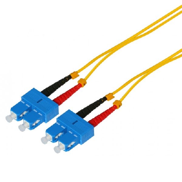 Tecline 799SS00 Tecline LWL Patchkabel HD, 9/125 µm, Singlemode, OS2-Faser, SC Duplex Stecker/Stecker, gelb, 0,5 m