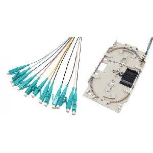 Tecline 20500030 Tecline LWL Spleißkassette mit 12x Faserpigtail OM3, farbig, LC/UPC, 2,0 m, 12 Stück
