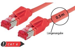 Tecline 718015R Patchkabel S/FTP, PiMF, CAT.6A EIA/TIA, Class EA, rot,