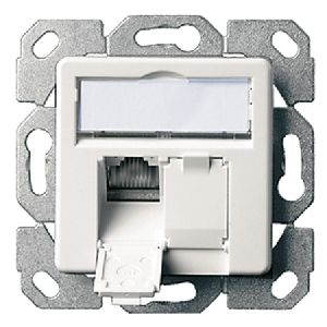 Telegärtner J00020A0500 / 100000007 Telegärtner Datendose AMJ45 8/8 K UP/50, Cat.6A ISO/IEC, 2-fach, Unterputz, alpinweiß