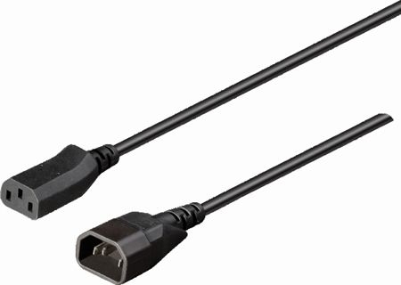 Bachmann 356119 Bachmann Kaltgeräteverlängerungskabel, C14 Stecker C13 Buchse, 0,5 m, schwarz