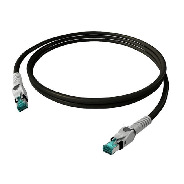 EasyLan CP1OSMSMS0030 EasyLan VarioBoot Patchkabel Cat.6A (ISO/IEC), winkelbar, S/FTP, schwarz, 3,0 m