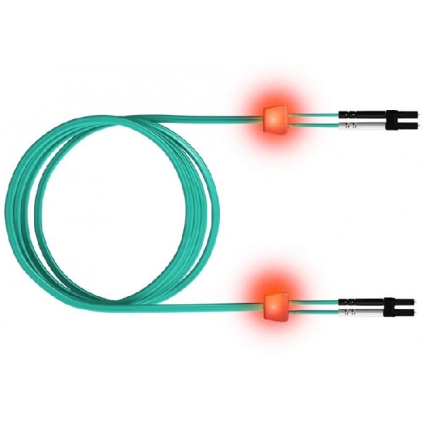 EasyLan LSD32200050 EasyLan LWL Duplex LED-Patchkabel OM3, 50/125 µm, LC/LC, aqua, 5,0 m